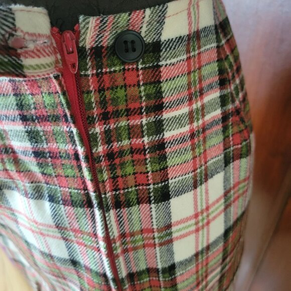 Pendleton Womens Vintage Plaid A-Line Wool Skirt Size 12 Red/Green Check - Picture 2 of 6